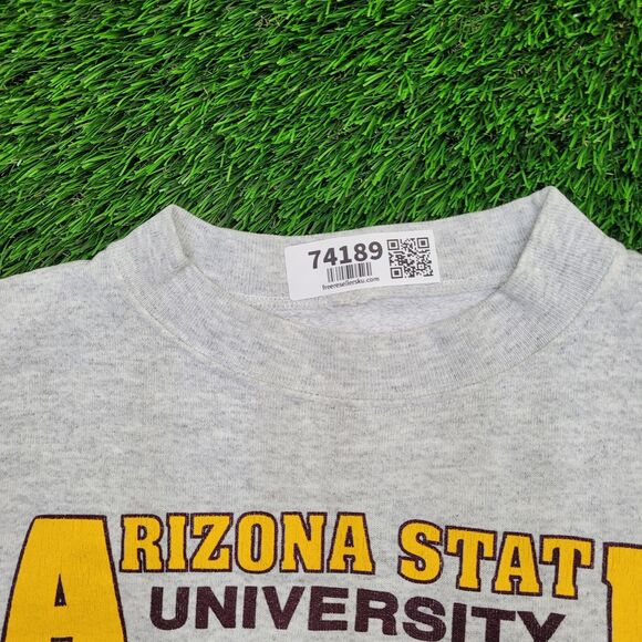 Vintage 80s Arizona State Sweatshirt L/XL 22x26 Gray - Picture 3 of 13